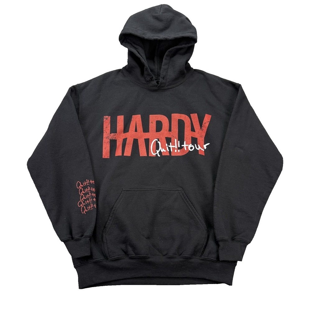 Hardy Quit‎ Tour Concert Tour Hoodie Doubled Sided Pullover Size Large Medium